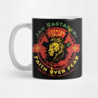 Jah Rastafari Faith over Fear Samurai Mug